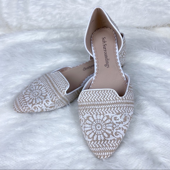 Soft Surroundings Shoes - Soft Surroundings Pointed Toe D’orsay Flats White